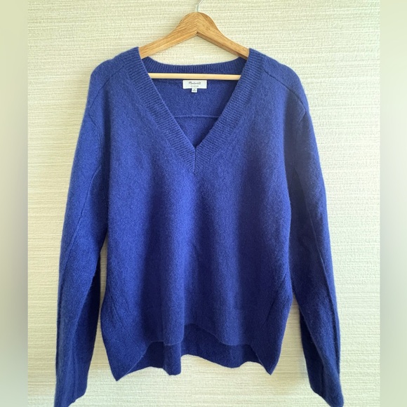 Madewell Cashmere V-Neck Sweater Bright Cobalt Blue - Picture 1 of 6